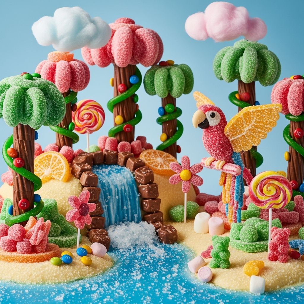 A tropical candy island ecosystem