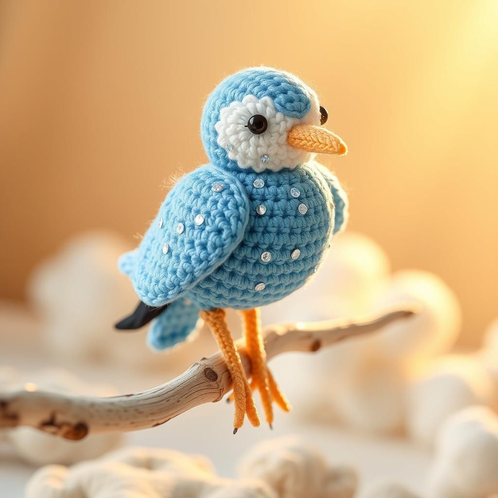 Blue Diamond Seagull amigurumi