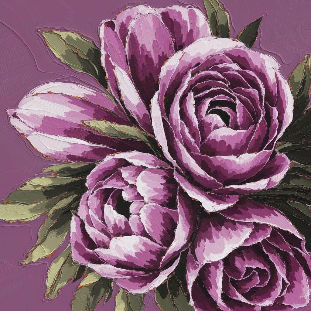 Mauve Charged Abstract Texture Painting