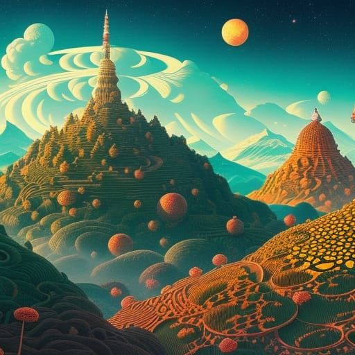 Sun and Moon Drinks in Fairytale Digital Art