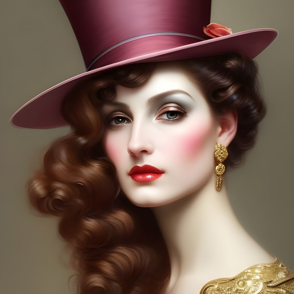 Beautiful Woman Magician with Top Hat