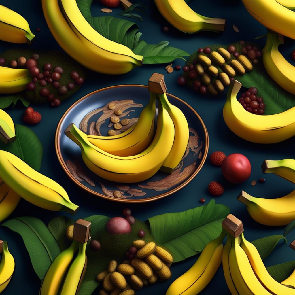 Bananas on Plate: Detailed Matte Painting