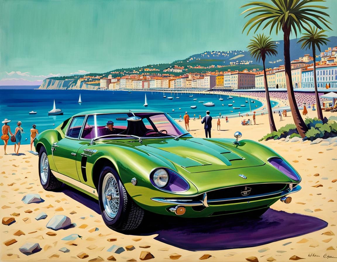 Iso Grifo and Leopard in Gouache Style