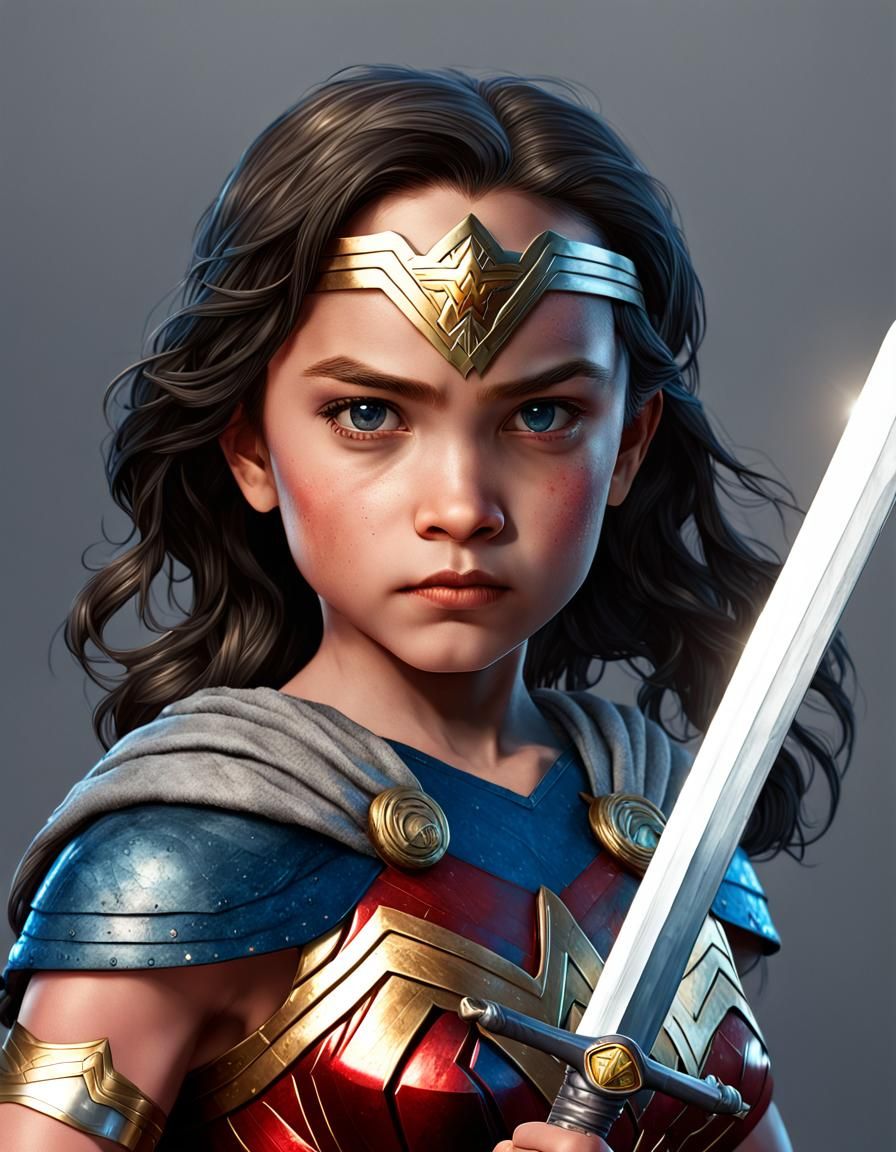 Child Wonder Woman Concept Art Portrait