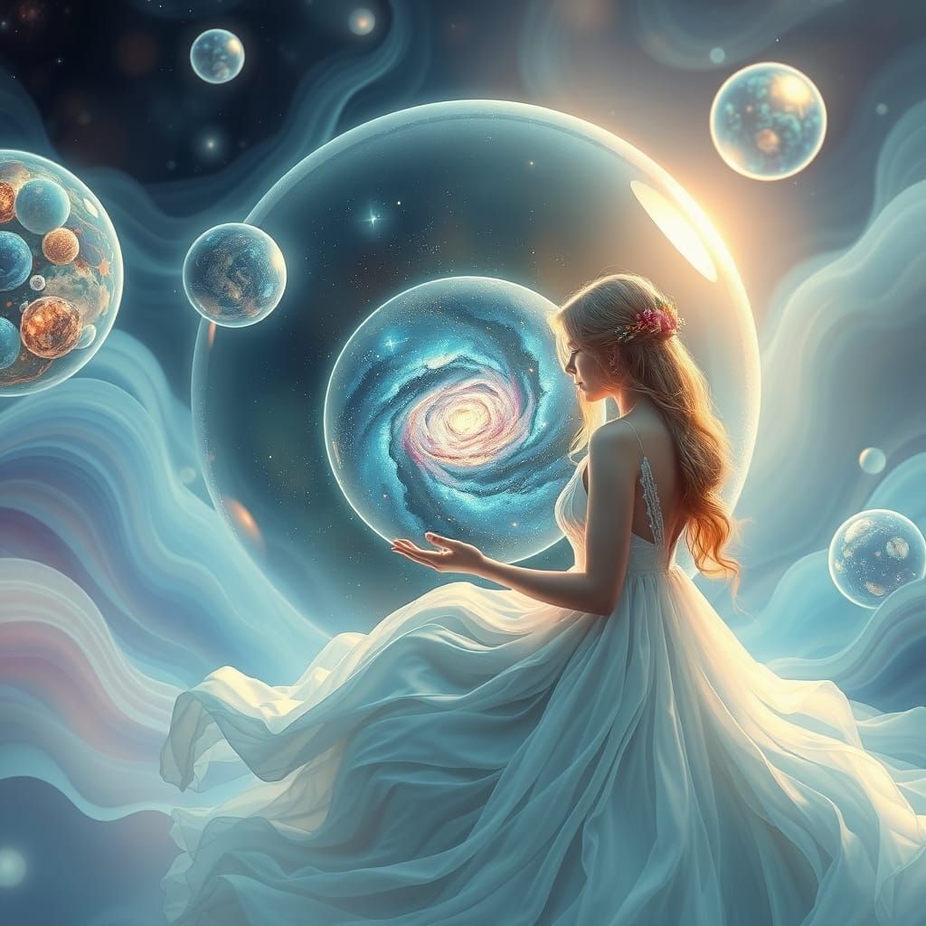 Cosmic Goddess Contemplates the Multiverse