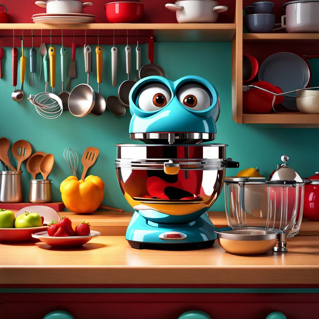 Angry Kitchen Mixer Comes to Life as 3D Art