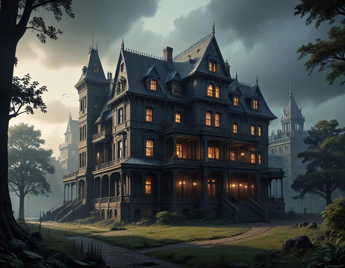 Surreal Cityscape Horror in a Classic, Vintage Style