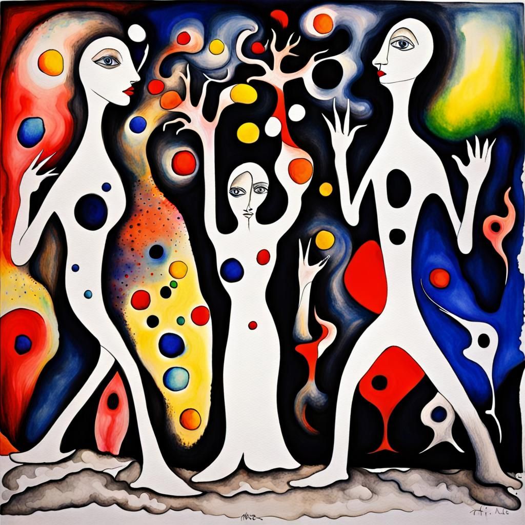 Dreamlike Surrealism in Watercolor Ink Style