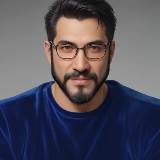 Portrait of a Handsome Man with Black Beard