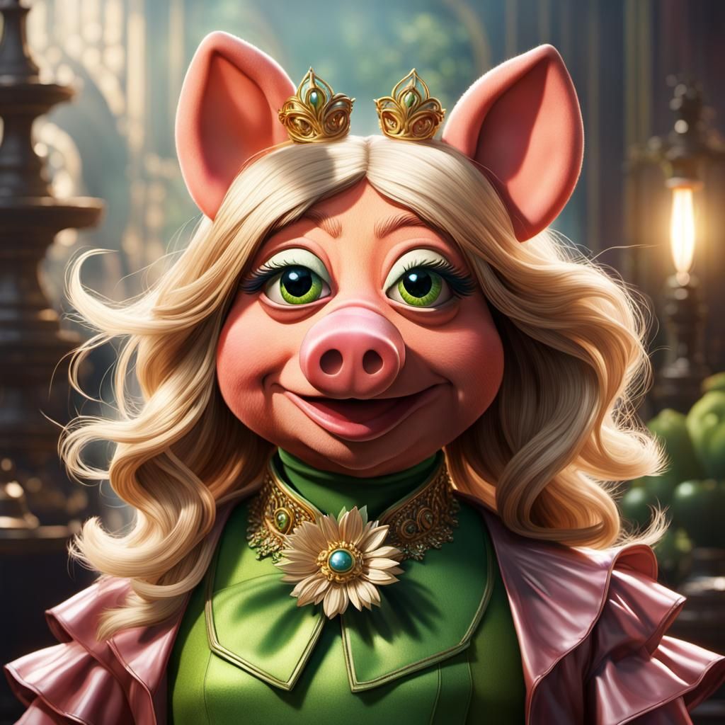 Kermit and Miss Piggy Hybrid Portrait