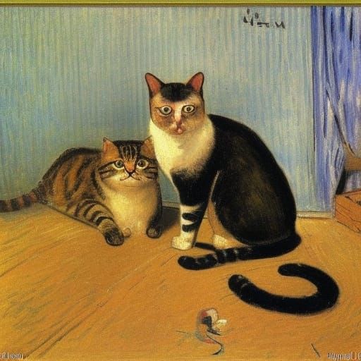 Cat's Australian Adventure: An Impressionistic Painting