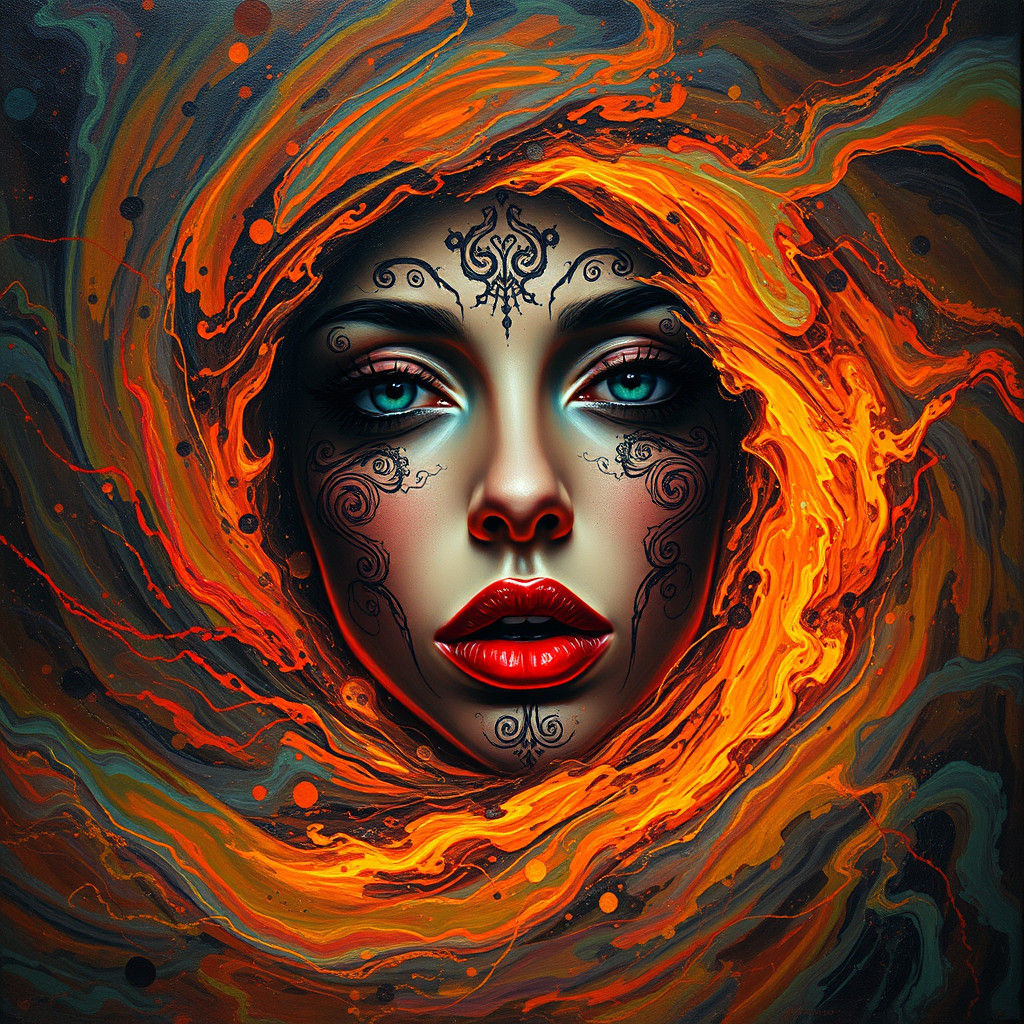 Biomechanical Portrait in Gothic Romance Style