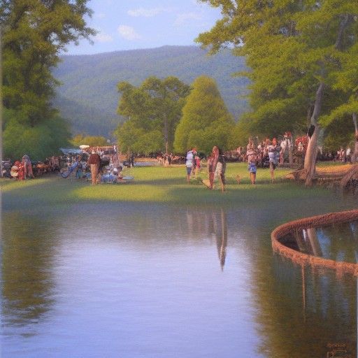 Woodstock Festival in Oil Painting Style