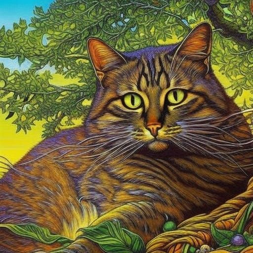 Cat Nap in Surrealist Style