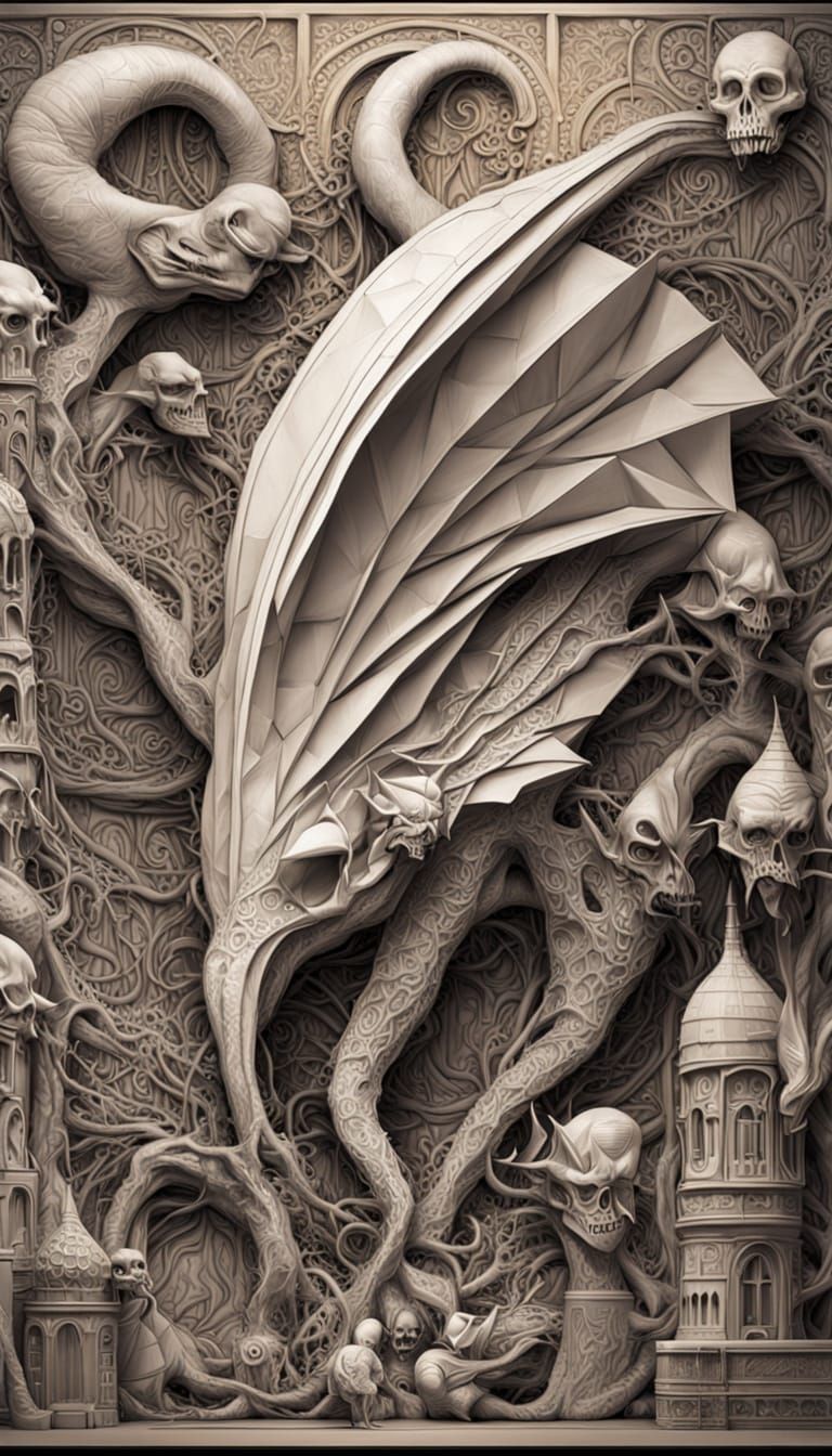 Origami Cthulhu Emerge from Pop-Up Book