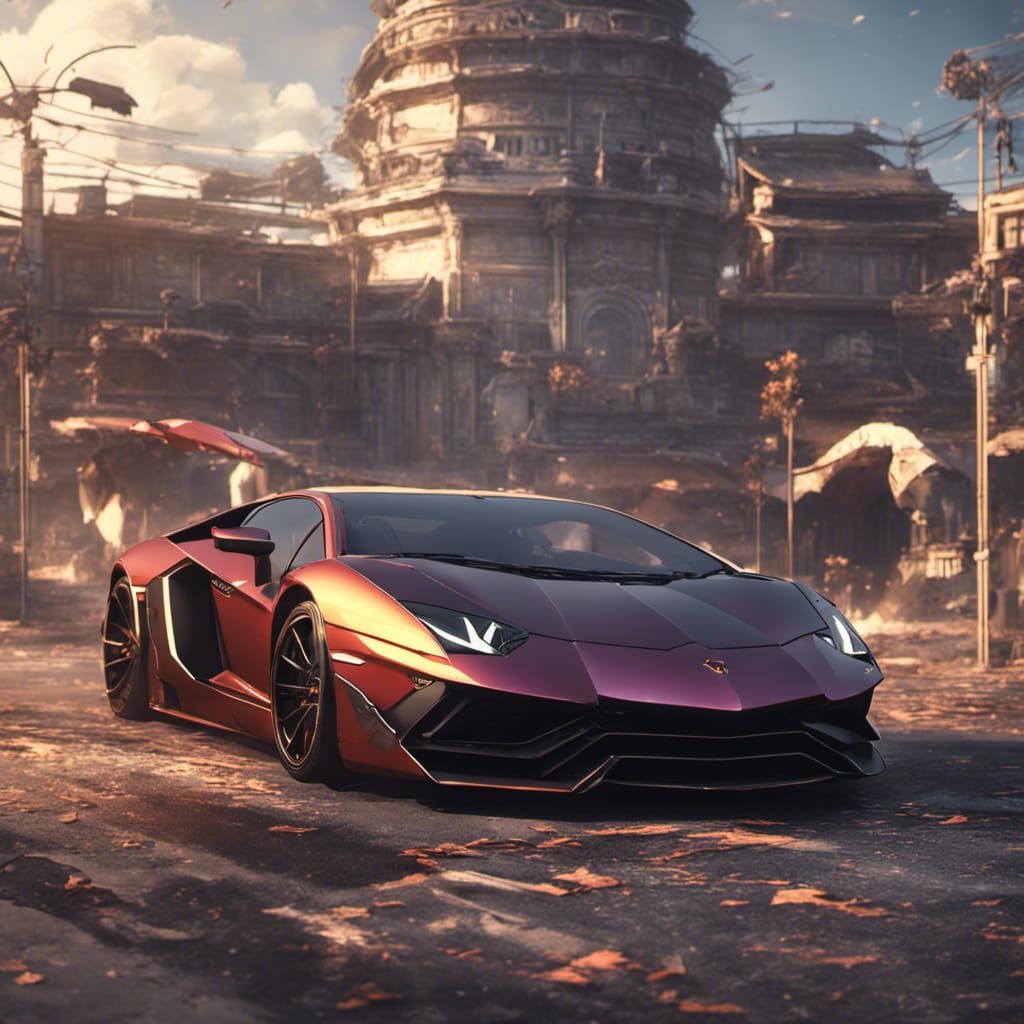 Anime Lamborghini Aventador Widebody: Detailed Matte Paintin...