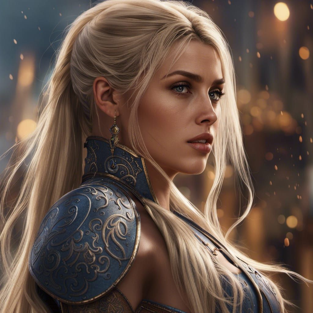 Blonde Mage in Detailed Fantasy Concept Art