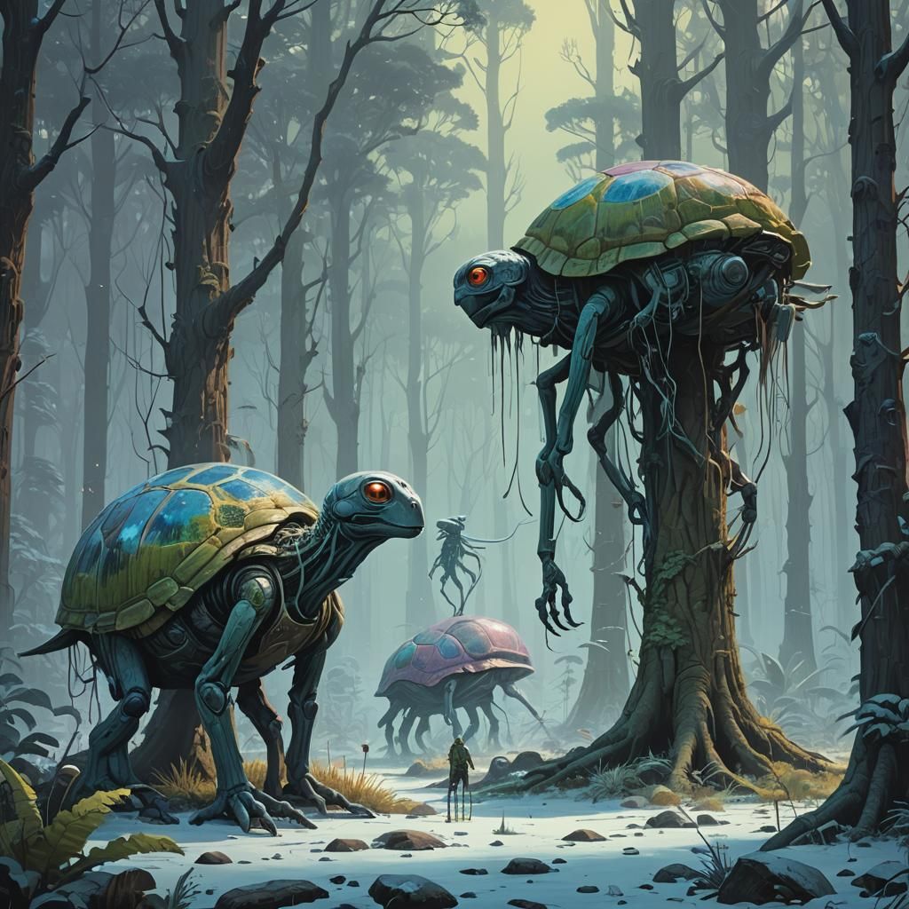 Frozen Alien Wildlife in Primordial Cosmic Jungle