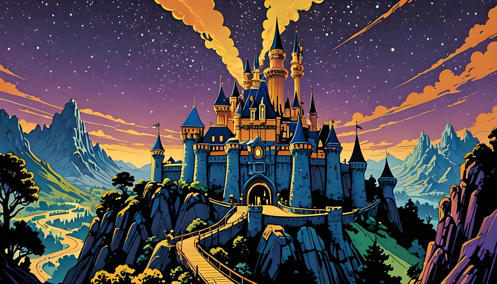 Magic Kingdom with Mountains