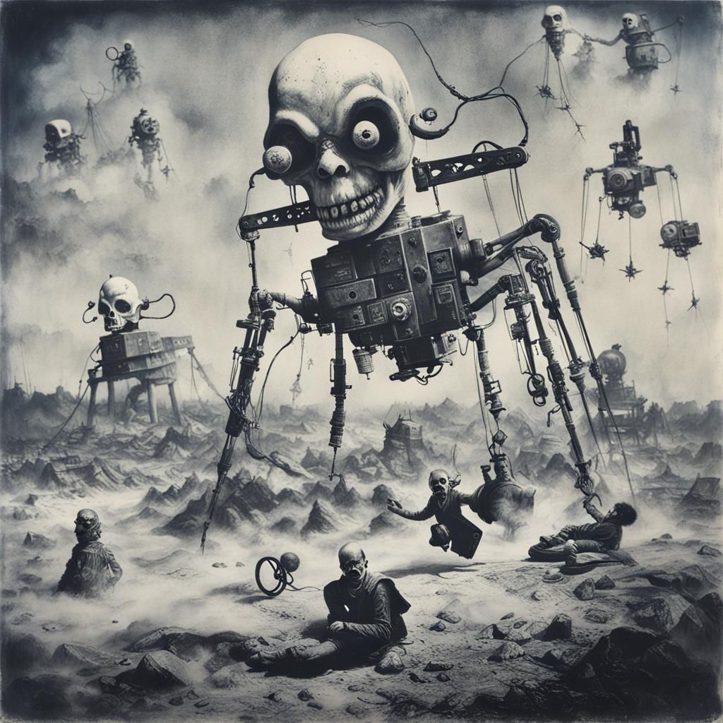 Clowns Versus Machines: A Surreal Polaroid War