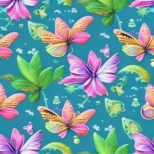 Ethereal Butterfly Pattern in Kinkade Style
