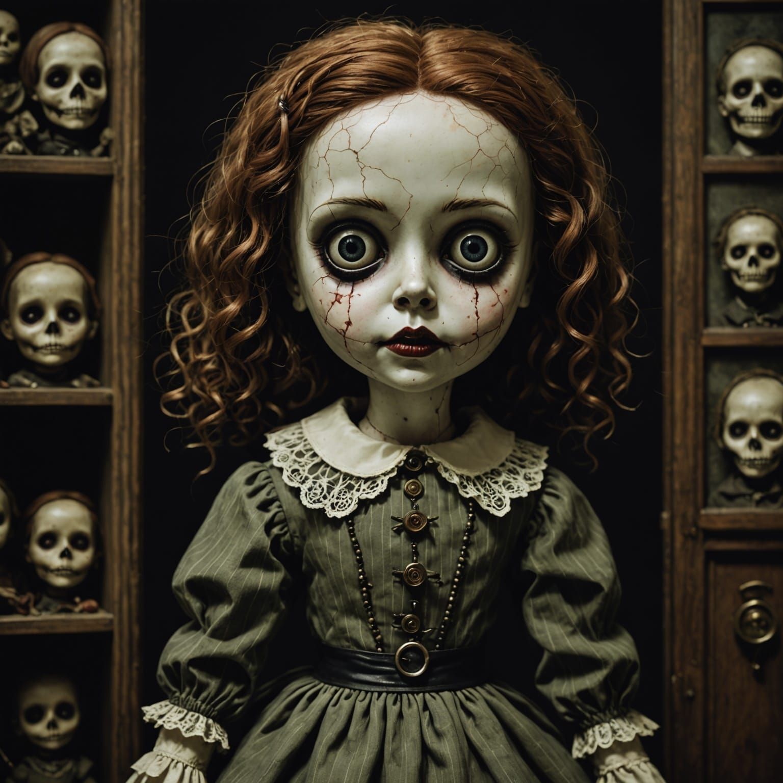 Surreal Doll in Haunting Hyperdetail, Inspired by Tim Burton...