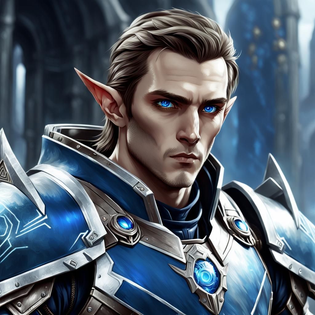 High Elf Warrior in Sci-Fi Armor