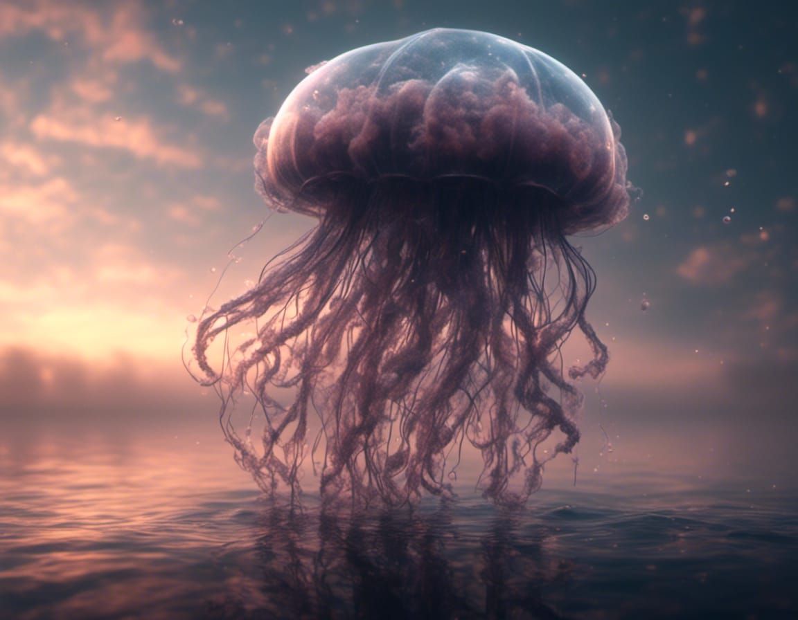 Bioluminescent Jellyfish in Kyoot Macabre Style