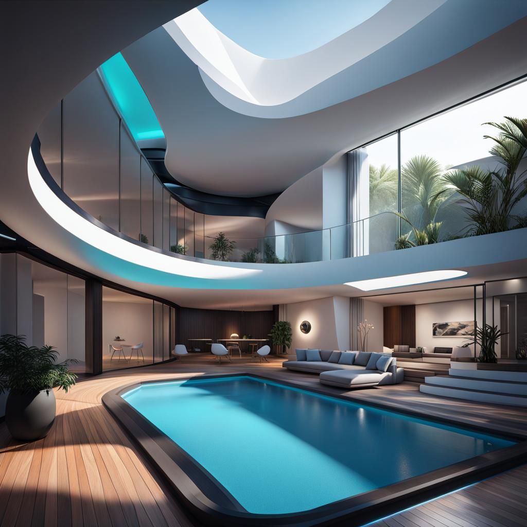 Futuristic Minimalist Architecture Concept Art