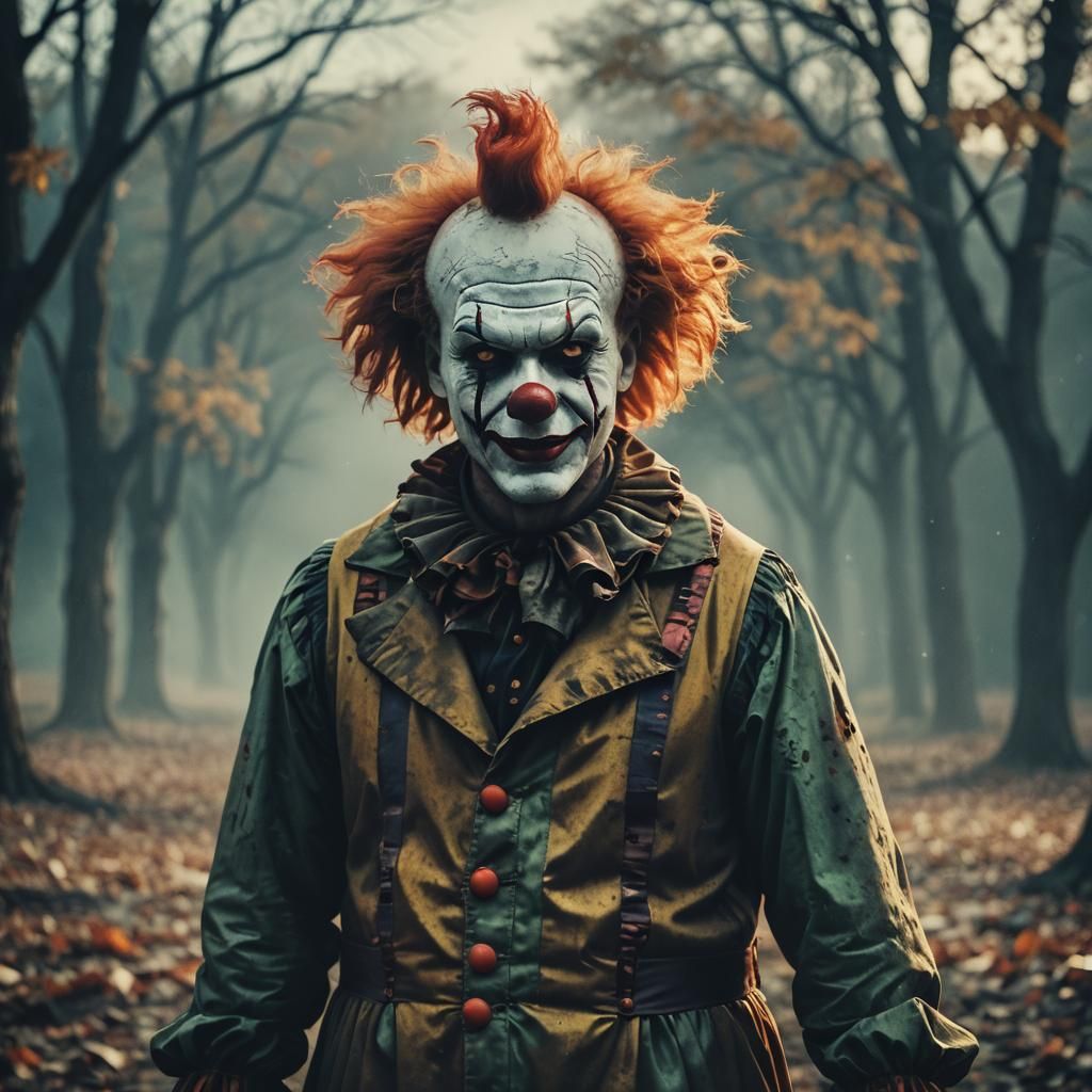 Cinematic Halloween Clown Film Still