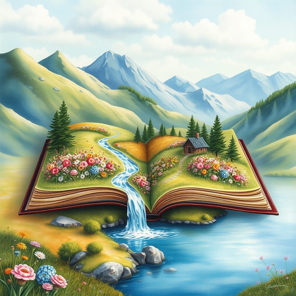 Fantasy Watercolor Wonderland Valley