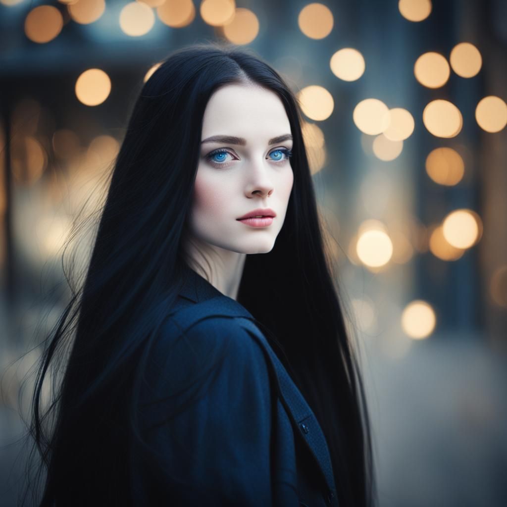 Portrait of a Young Woman with Blue Eyes