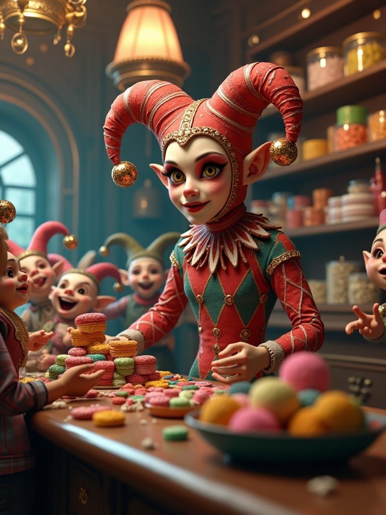 Harlequin Serves Goblins in Steampunk Sweet Shop