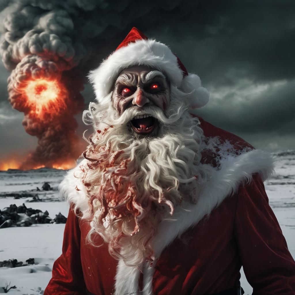 Evil Santa in Apocalyptic Wasteland