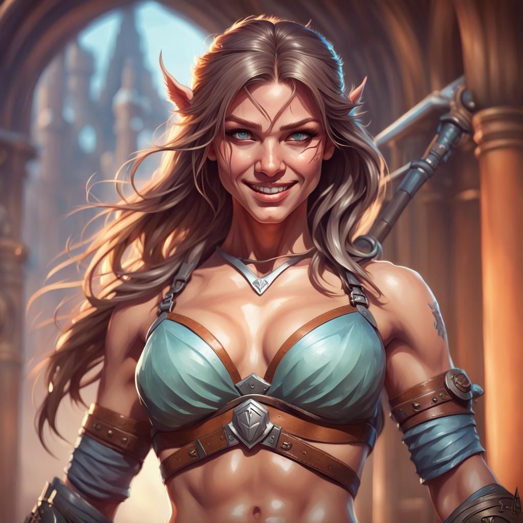 Aela the Huntress: Hyperdetailed Concept Art Portrait