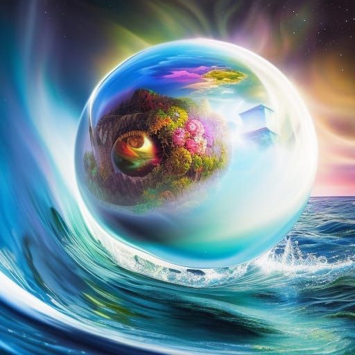 Mystical Water Bubble in Fantasycore Style