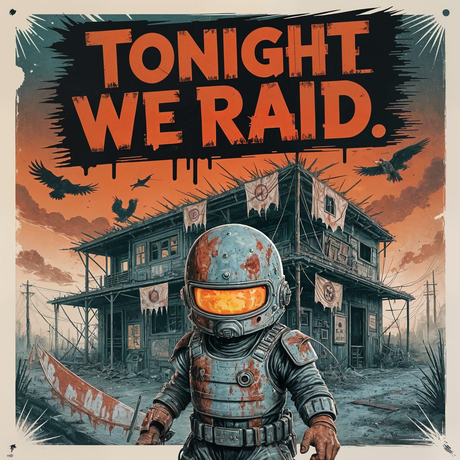 Violent Post-Apocalyptic Soldier in Grindhouse Poster Art