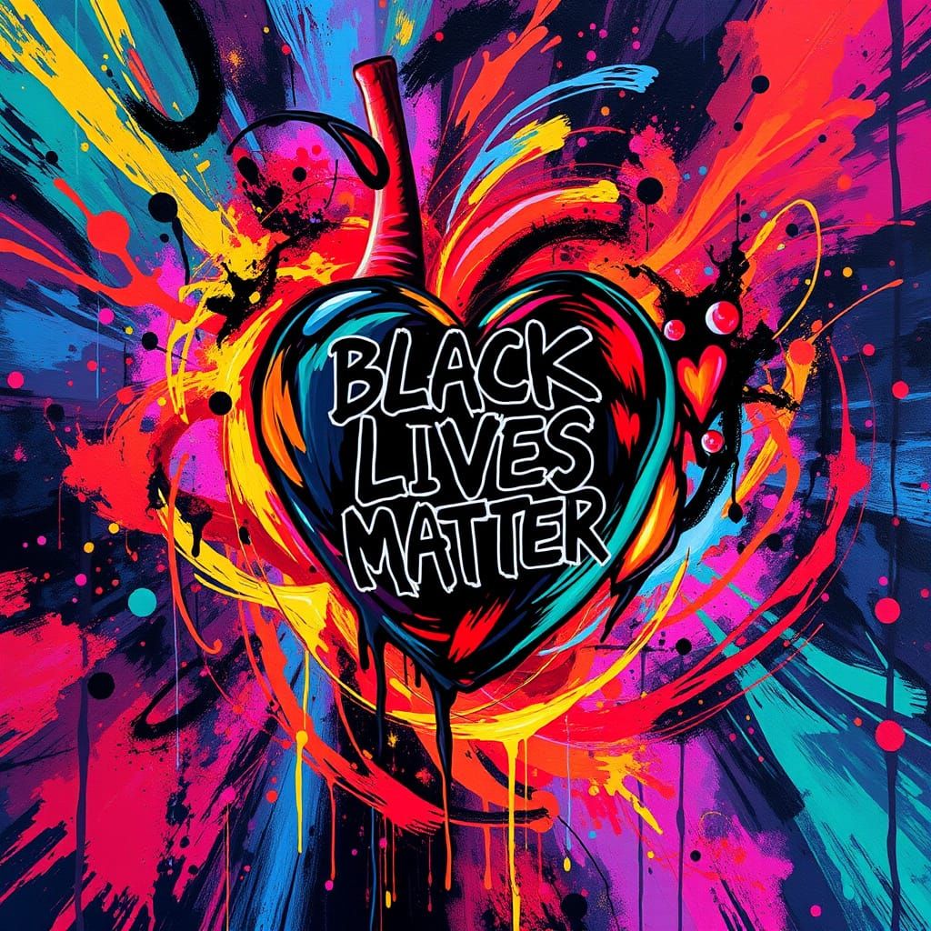 Cosmic Graffiti Heart: A Vibrant Celebration of Black Lives ...