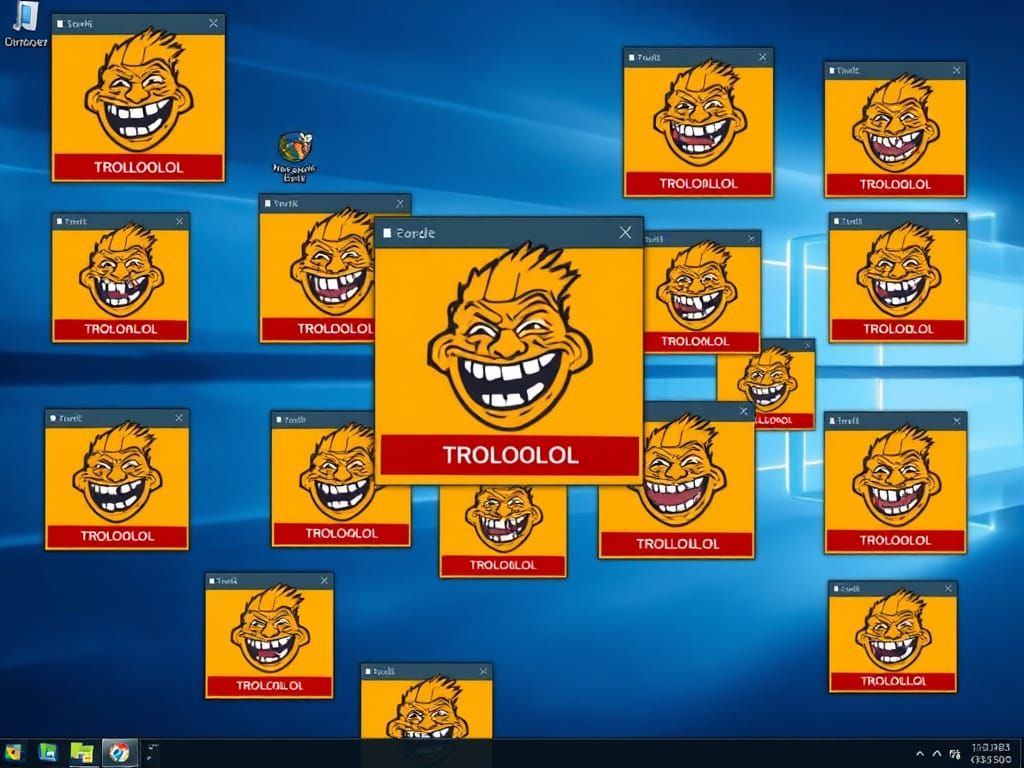 Malware Trolls Overrun Computer Desktop