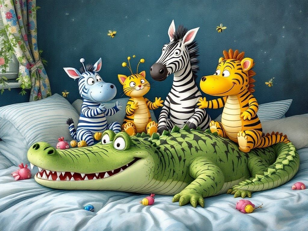 Playful Boogie Woogie Creatures in Dreamscape