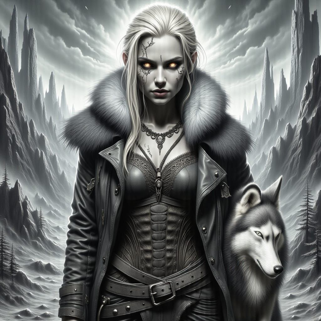 Ethereal Survivor in a Desolate Nordic Landscape