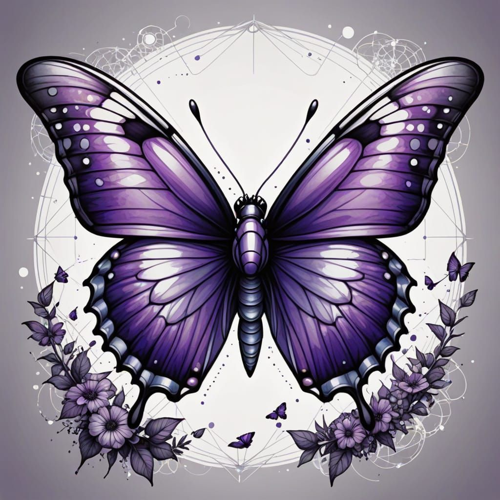 Butterfly Transformation in Digital Concept Art Style
