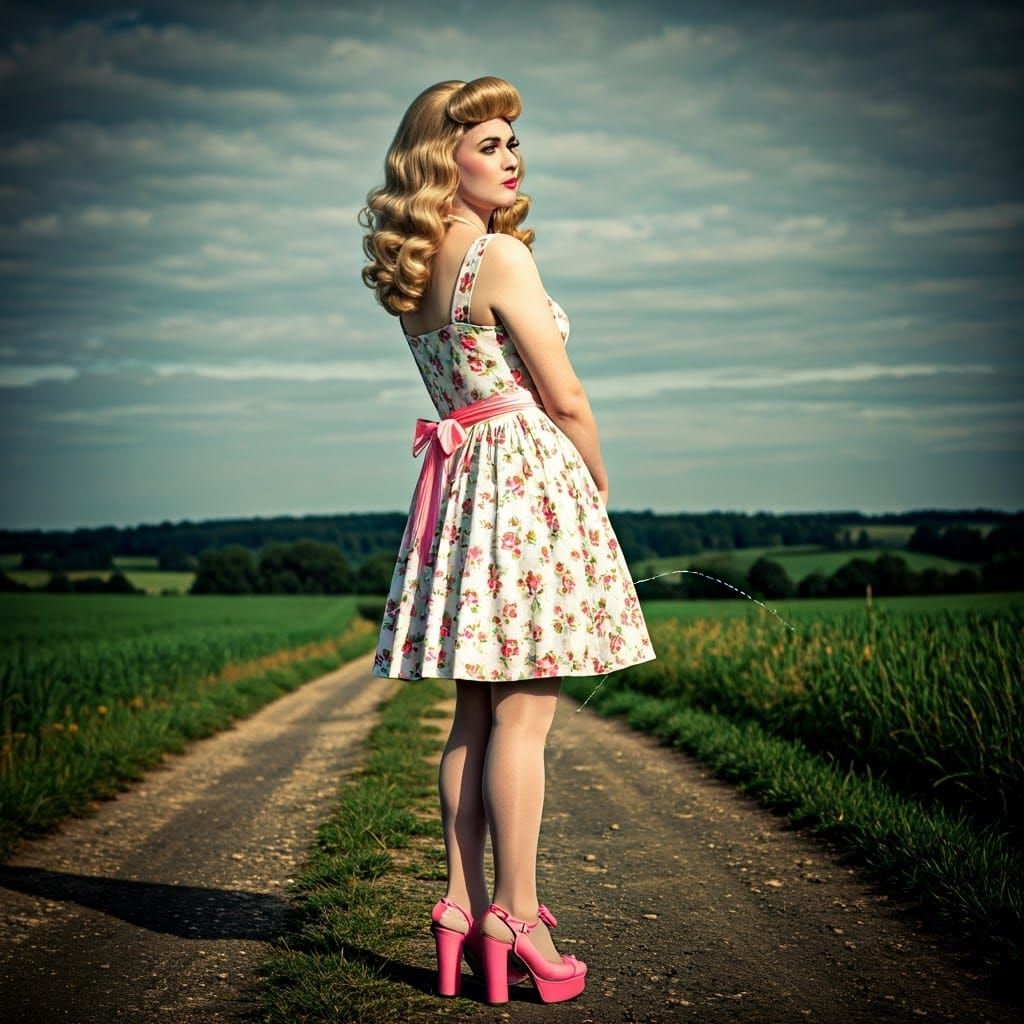 1950s Housewife Persona in Rural Setting