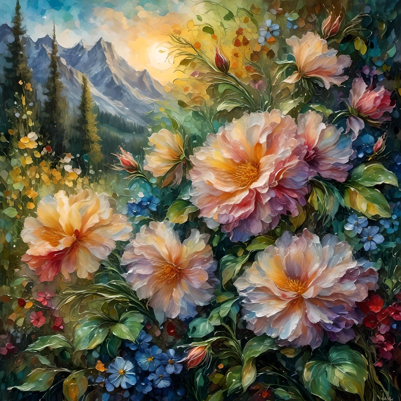 Beautiful Flower with Leaves on Stem