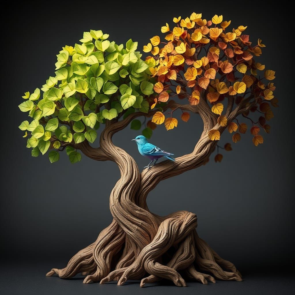 Entwined Trees in Colorful 3D Paper Craft