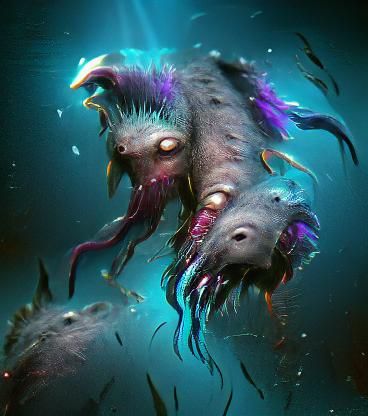 Bioluminescent Deep Sea Monster Concept Art