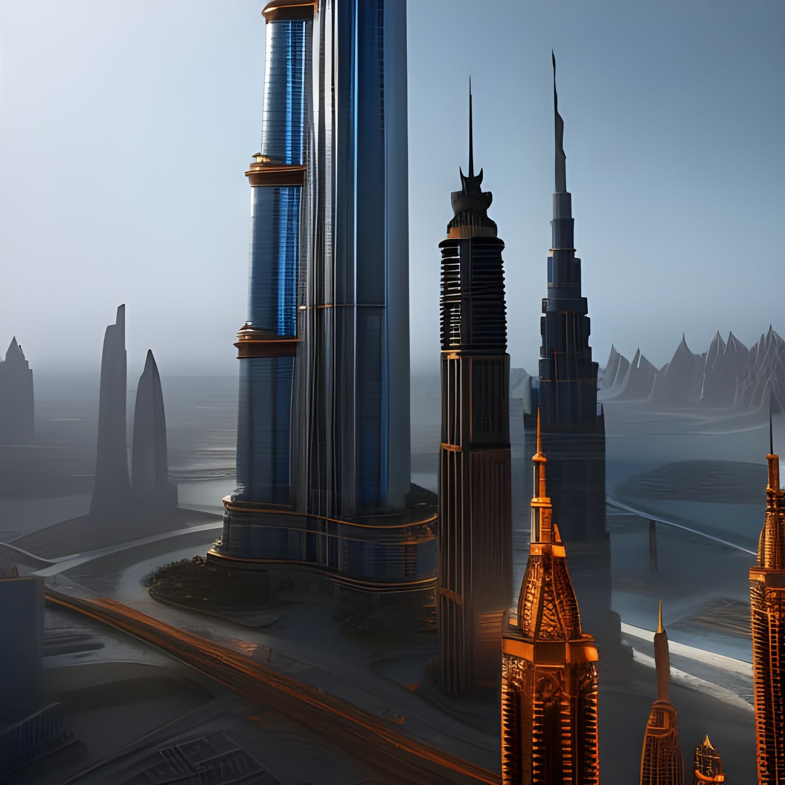 Burj Khalifa Marvel City: Detailed Matte Painting