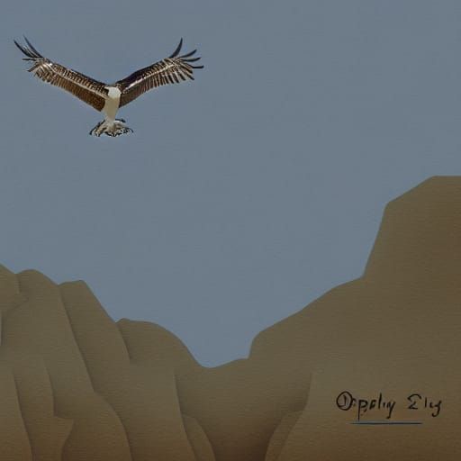 osprey diving detailed matte painting