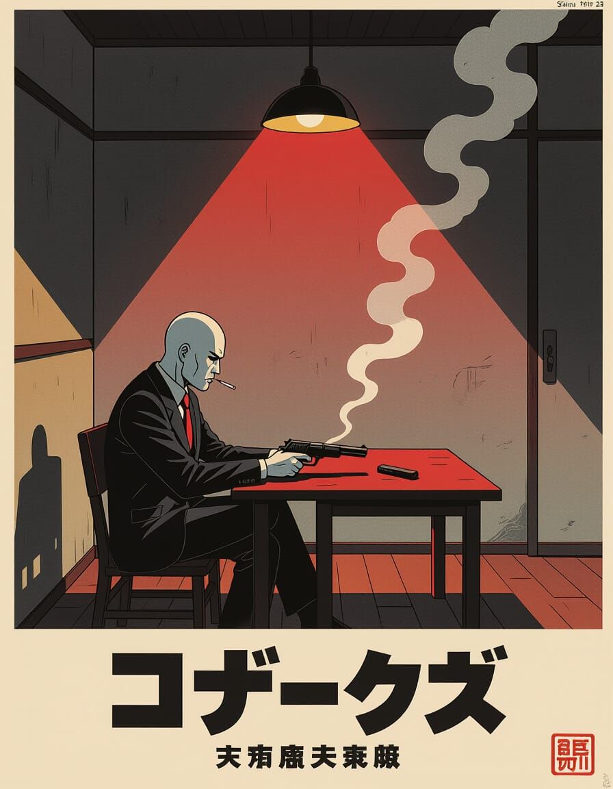 Retro Japanese Noir Manga Assassin