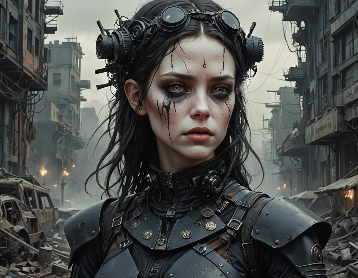 Post-Apocalyptic Woman in Hyperrealistic Digital Art